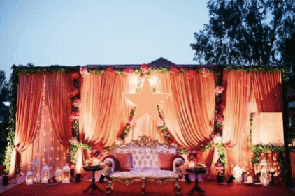 Peach Wedding Stage Design