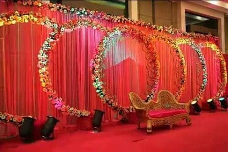 Red Themed Wedding Stage