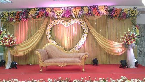 Golden Themed Wedding Stage