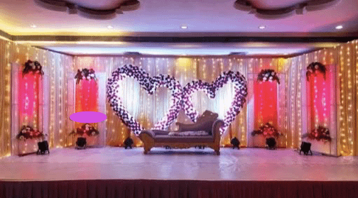 Heart Themed Wedding Stage